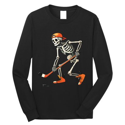 Skeleton Hockey Halloween Costume Sport Long Sleeve Shirt