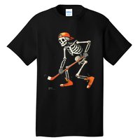 Skeleton Hockey Halloween Costume Sport Tall T-Shirt