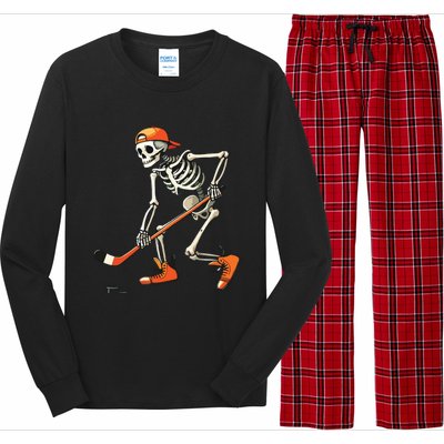 Skeleton Hockey Halloween Costume Sport Long Sleeve Pajama Set