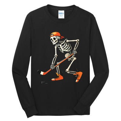 Skeleton Hockey Halloween Costume Sport Tall Long Sleeve T-Shirt