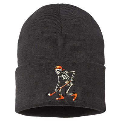 Skeleton Hockey Halloween Costume Sport Sustainable Knit Beanie