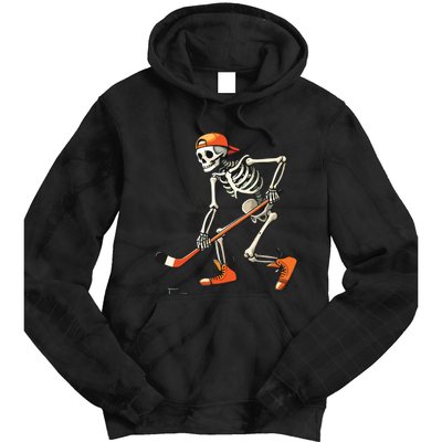 Skeleton Hockey Halloween Costume Sport Tie Dye Hoodie