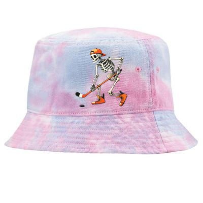 Skeleton Hockey Halloween Costume Sport Tie-Dyed Bucket Hat