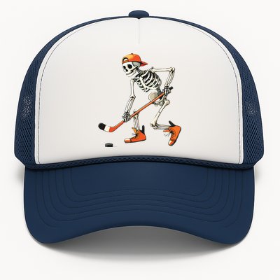 Skeleton Hockey Halloween Costume Sport Trucker Hat