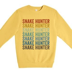 Snake Hunter Hunting Reptile Premium Crewneck Sweatshirt