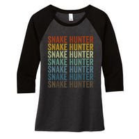 Snake Hunter Hunting Reptile Women's Tri-Blend 3/4-Sleeve Raglan Shirt