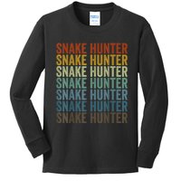 Snake Hunter Hunting Reptile Kids Long Sleeve Shirt