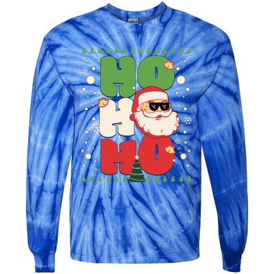 Santa HO HO HO Christmas Funny Santa  Tie-Dye Long Sleeve Shirt