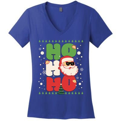 Santa HO HO HO Christmas Funny Santa  Women's V-Neck T-Shirt