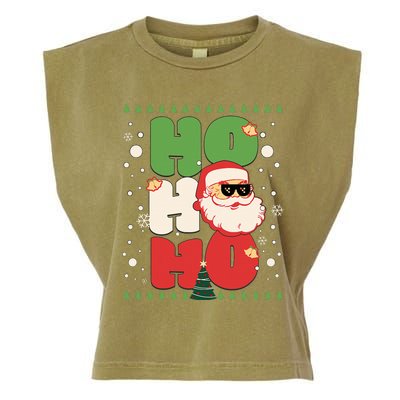 Santa HO HO HO Christmas Funny Santa  Garment-Dyed Women's Muscle Tee