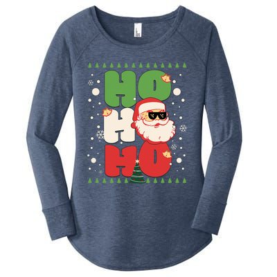 Santa HO HO HO Christmas Funny Santa  Women's Perfect Tri Tunic Long Sleeve Shirt