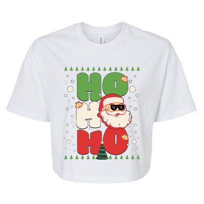 Santa HO HO HO Christmas Funny Santa  Bella+Canvas Jersey Crop Tee