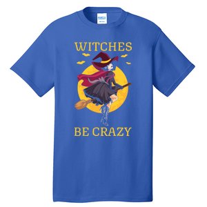 Scary Halloween Heart Design Broom Witches Be Crazy Gift Tall T-Shirt