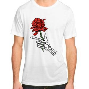 Skeleton Hand Holding A Red Rose Adult ChromaSoft Performance T-Shirt