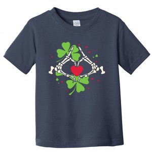 Skeleton Hand Heart Shamrock St Patricks Day Saint Paddys Toddler T-Shirt