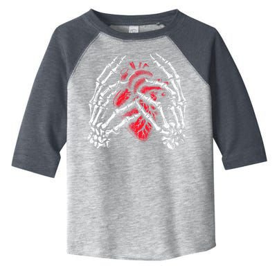 Skeleton Hands Holding Heart Halloween Costume Toddler Fine Jersey T-Shirt