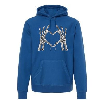 Skeleton Hand Heart Sign Bones Halloween Costume Gift Premium Hoodie