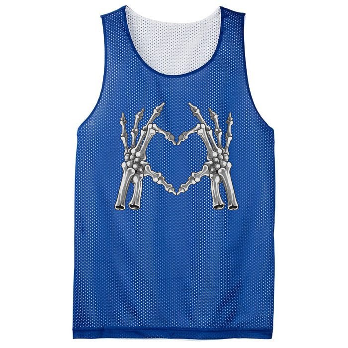 Skeleton Hand Heart Sign Bones Halloween Costume Gift Mesh Reversible Basketball Jersey Tank