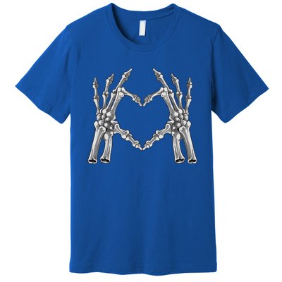 Skeleton Hand Heart Sign Bones Halloween Costume Gift Premium T-Shirt