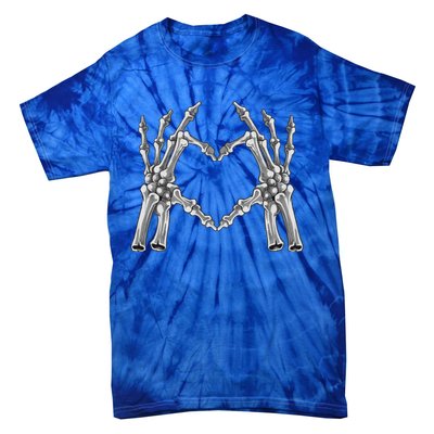 Skeleton Hand Heart Sign Bones Halloween Costume Gift Tie-Dye T-Shirt