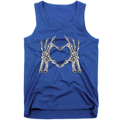 Skeleton Hand Heart Sign Bones Halloween Costume Gift Tank Top