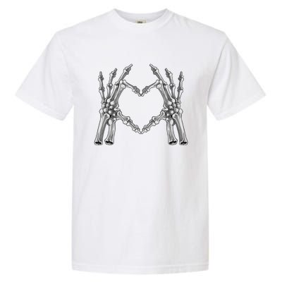 Skeleton Hand Heart Sign Bones Halloween Costume Gift Garment-Dyed Heavyweight T-Shirt