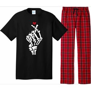 Skeleton Hand Heart Lovers Saranghae Korean Heart Pocket Cool Gift Pajama Set