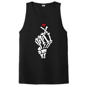 Skeleton Hand Heart Lovers Saranghae Korean Heart Pocket Cool Gift PosiCharge Competitor Tank