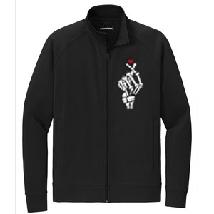 Skeleton Hand Heart Lovers Saranghae Korean Heart Pocket Cool Gift Stretch Full-Zip Cadet Jacket