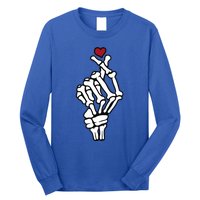 Skeleton Hand Heart Lovers Saranghae Korean Heart Pocket Cool Gift Long Sleeve Shirt