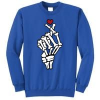 Skeleton Hand Heart Lovers Saranghae Korean Heart Pocket Cool Gift Sweatshirt