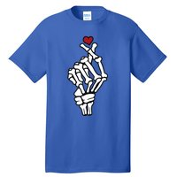 Skeleton Hand Heart Lovers Saranghae Korean Heart Pocket Cool Gift Tall T-Shirt