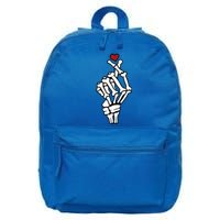 Skeleton Hand Heart Lovers Saranghae Korean Heart Pocket Cool Gift 16 in Basic Backpack