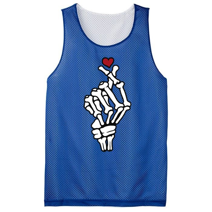 Skeleton Hand Heart Lovers Saranghae Korean Heart Pocket Cool Gift Mesh Reversible Basketball Jersey Tank