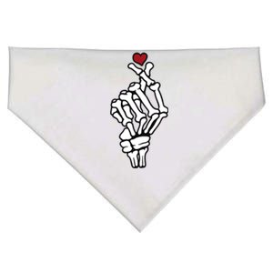 Skeleton Hand Heart Lovers Saranghae Korean Heart Pocket Cool Gift USA-Made Doggie Bandana