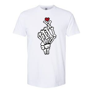 Skeleton Hand Heart Lovers Saranghae Korean Heart Pocket Cool Gift Softstyle CVC T-Shirt