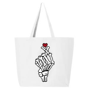 Skeleton Hand Heart Lovers Saranghae Korean Heart Pocket Cool Gift 25L Jumbo Tote