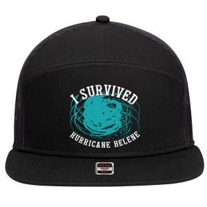 Survived Hurricane Helene 2024 Florida Meme 7 Panel Mesh Trucker Snapback Hat