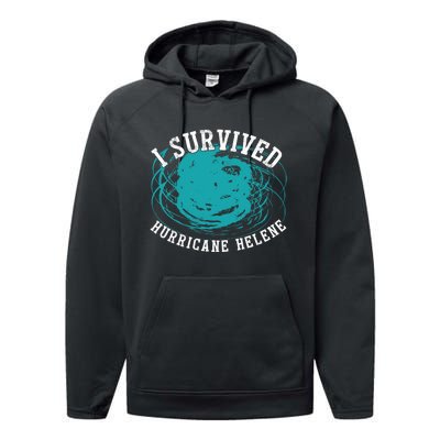 Survived Hurricane Helene 2024 Florida Meme Performance Fleece Hoodie