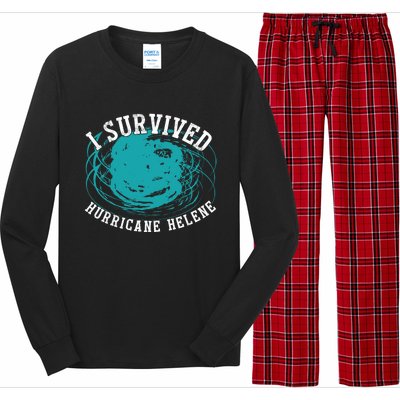 Survived Hurricane Helene 2024 Florida Meme Long Sleeve Pajama Set