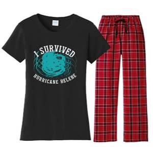 Survived Hurricane Helene 2024 Florida Meme Women's Flannel Pajama Set