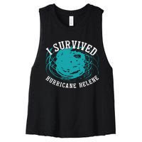 Survived Hurricane Helene 2024 Florida Meme Women's Racerback Cropped Tank