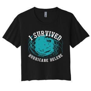 Survived Hurricane Helene 2024 Florida Meme Women's Crop Top Tee