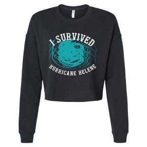 Survived Hurricane Helene 2024 Florida Meme Cropped Pullover Crew