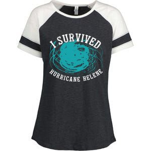 Survived Hurricane Helene 2024 Florida Meme Enza Ladies Jersey Colorblock Tee