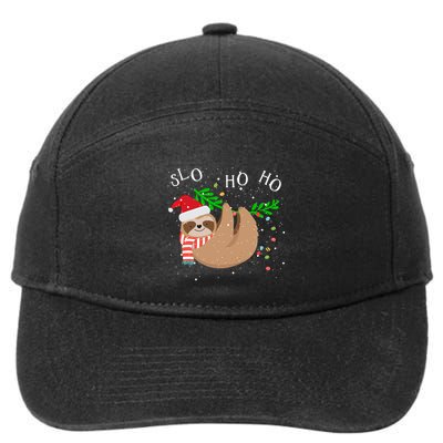 Slo Ho Ho Merry Slothmas Sloth Christmas 7-Panel Snapback Hat