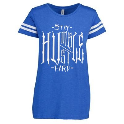 Stay Humble Hustle Hard Gothic Typography Enza Ladies Jersey Football T-Shirt