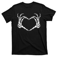 Skeleton Hand Heart Sign Funny Halloween T-Shirt