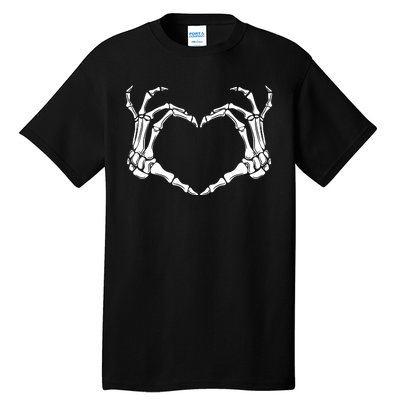 Skeleton Hand Heart Sign Funny Halloween Tall T-Shirt