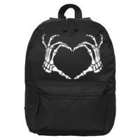 Skeleton Hand Heart Sign Funny Halloween 16 in Basic Backpack